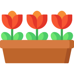 illustration of flowers in a planter box.